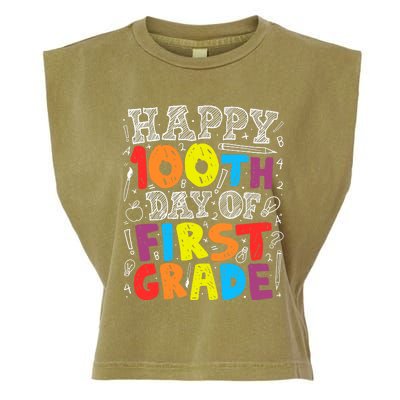 100 Days of School Design 100th Day of 1st Grade Teacher Garment-Dyed Women's Muscle Tee