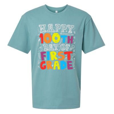 100 Days of School Design 100th Day of 1st Grade Teacher Sueded Cloud Jersey T-Shirt