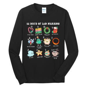 12 Days Of L&D Unit Nursing Labor & Delivery Nurse Christmas Tall Long Sleeve T-Shirt