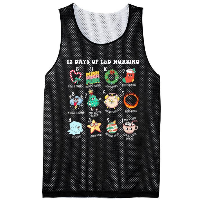 12 Days Of L&D Unit Nursing Labor & Delivery Nurse Christmas Mesh Reversible Basketball Jersey Tank