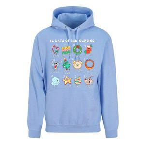 12 Days Of L&D Unit Nursing Labor & Delivery Nurse Christmas Unisex Surf Hoodie