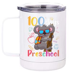 100 Days Of Preschool Koala 100Th Day School Preschool Gift 12 oz Stainless Steel Tumbler Cup