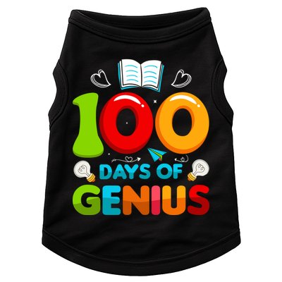 100 Days Of Genius Funny 100th Days Of School Doggie Tank