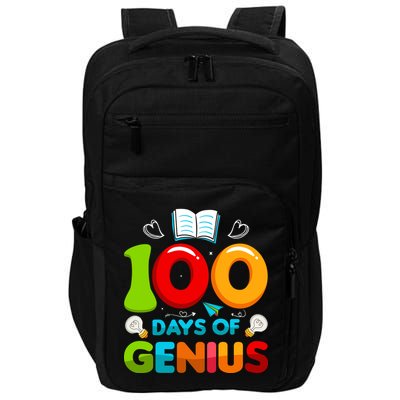 100 Days Of Genius Funny 100th Days Of School Impact Tech Backpack