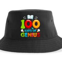 100 Days Of Genius Funny 100th Days Of School Sustainable Bucket Hat