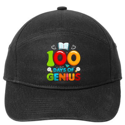 100 Days Of Genius Funny 100th Days Of School 7-Panel Snapback Hat