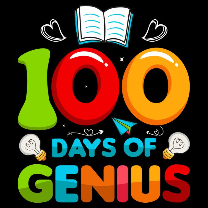 100 Days Of Genius Funny 100th Days Of School 7-Panel Snapback Hat