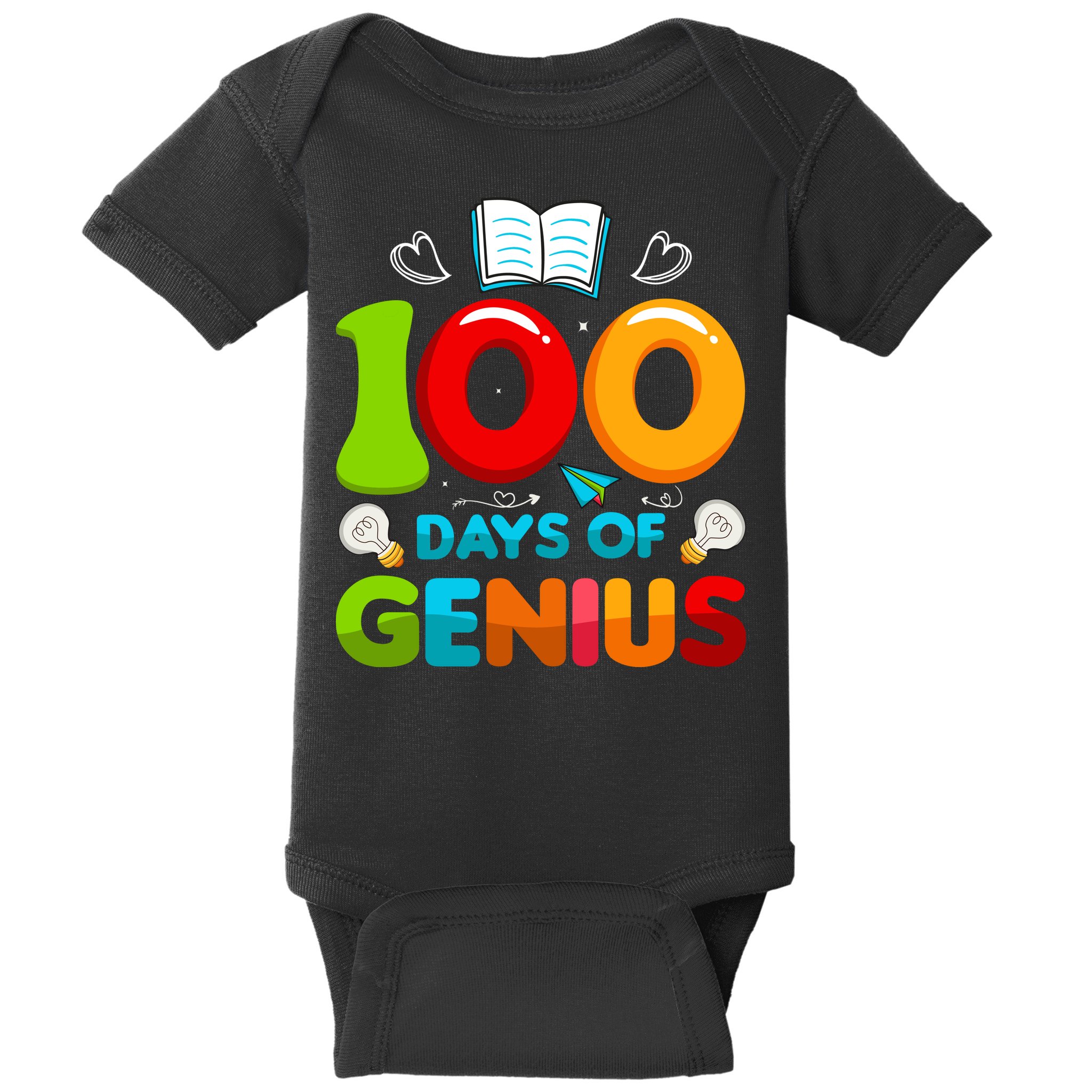 100 Days Of Genius Funny 100th Days Of School Baby Bodysuit