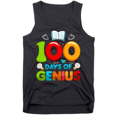 100 Days Of Genius Funny 100th Days Of School Tank Top