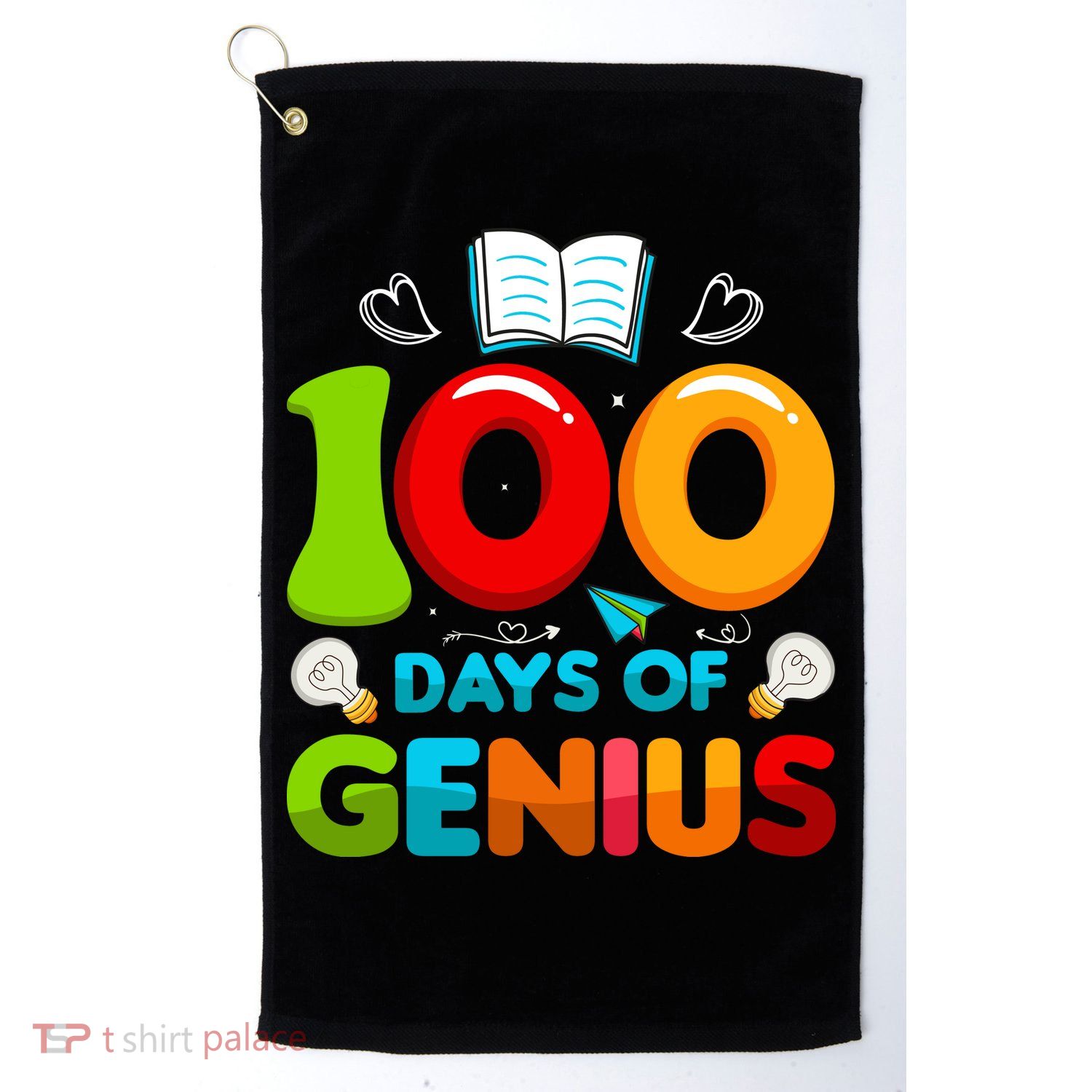 100 Days Of Genius Funny 100th Days Of School Golf Towel