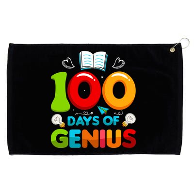 100 Days Of Genius Funny 100th Days Of School Grommeted Golf Towel