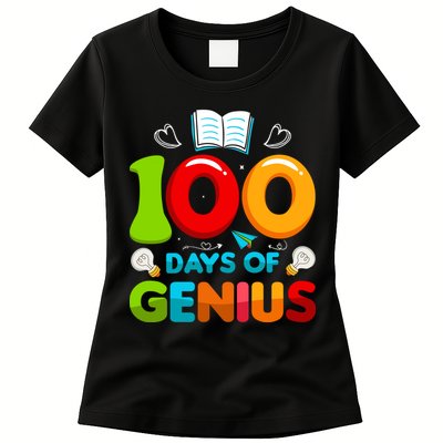 100 Days Of Genius Funny 100th Days Of School Womens T-Shirt