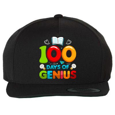 100 Days Of Genius Funny 100th Days Of School Wool Snapback Cap