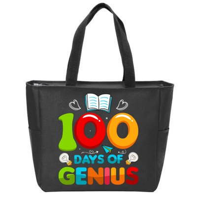 100 Days Of Genius Funny 100th Days Of School Zip Tote Bag