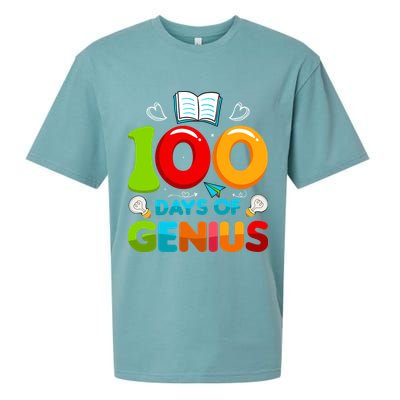100 Days Of Genius Funny 100th Days Of School Sueded Cloud Jersey T-Shirt