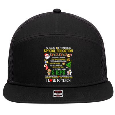 12 Days Of Teaching Special Education Ieps Sped Teacher Xmas Gift 7 Panel Mesh Trucker Snapback Hat