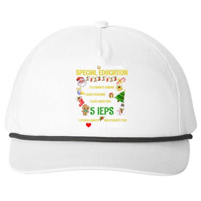 12 Days Of Teaching Special Education Ieps Sped Teacher Xmas Gift Snapback Five-Panel Rope Hat