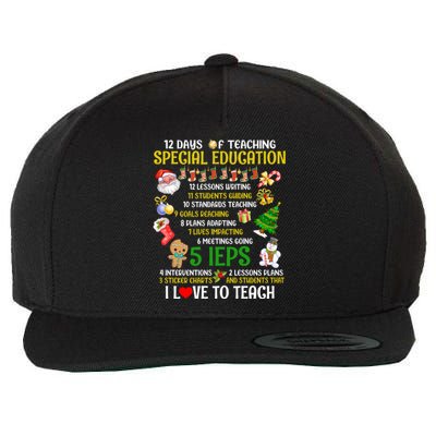 12 Days Of Teaching Special Education Ieps Sped Teacher Xmas Gift Wool Snapback Cap