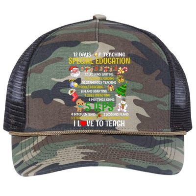 12 Days Of Teaching Special Education Ieps Sped Teacher Xmas Gift Retro Rope Trucker Hat Cap