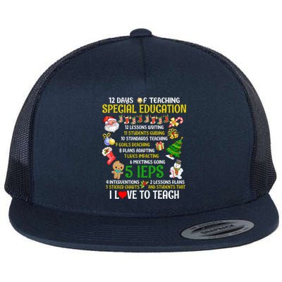 12 Days Of Teaching Special Education Ieps Sped Teacher Xmas Gift Flat Bill Trucker Hat