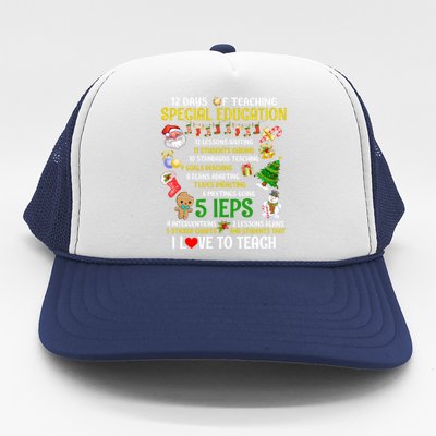 12 Days Of Teaching Special Education Ieps Sped Teacher Xmas Gift Trucker Hat