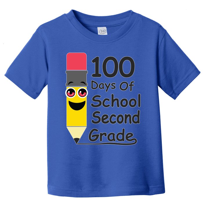 100 Days Of School Second Grade 2nd Graders Pencil Drawing Gift Toddler T-Shirt