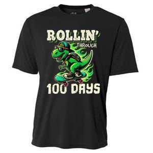 100 Days Of School Teacher 100th Day T Rex Outfit Cooling Performance Crew T-Shirt