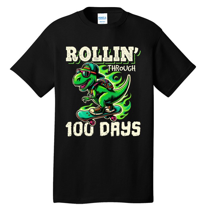 100 Days Of School Teacher 100th Day T Rex Outfit Tall T-Shirt