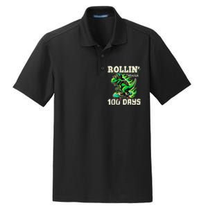 100 Days Of School Teacher 100th Day T Rex Outfit Dry Zone Grid Polo