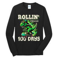 100 Days Of School Teacher 100th Day T Rex Outfit Tall Long Sleeve T-Shirt