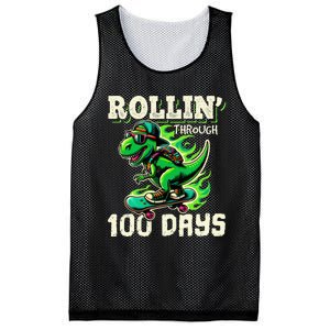 100 Days Of School Teacher 100th Day T Rex Outfit Mesh Reversible Basketball Jersey Tank