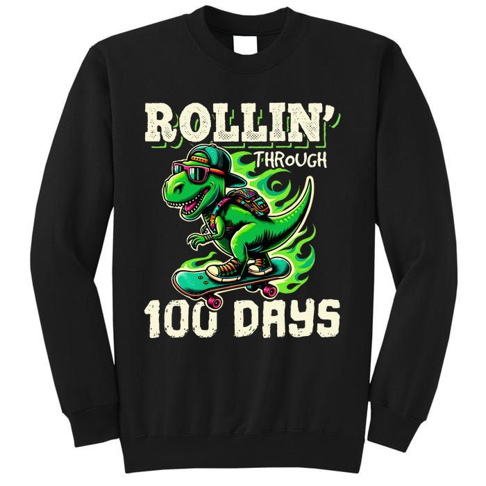 100 Days Of School Teacher 100th Day T Rex Outfit Tall Sweatshirt