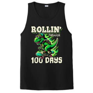 100 Days Of School Teacher 100th Day T Rex Outfit PosiCharge Competitor Tank