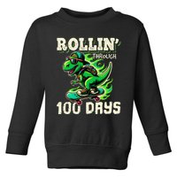 100 Days Of School Teacher 100th Day T Rex Outfit Toddler Sweatshirt