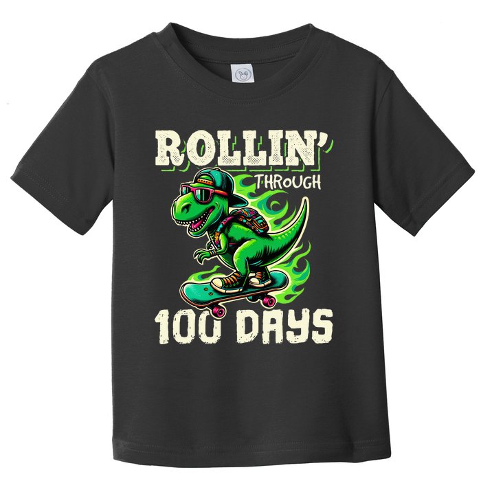 100 Days Of School Teacher 100th Day T Rex Outfit Toddler T-Shirt