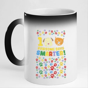 100th Day Of School 100 Pawsome Smarter Dog Cat Paws 11oz Black Color Changing Mug