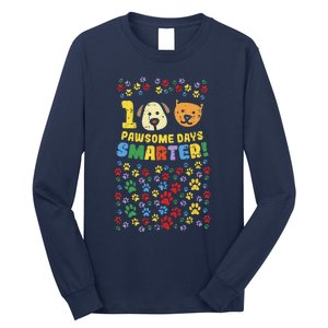 100th Day Of School 100 Pawsome Smarter Dog Cat Paws Long Sleeve Shirt