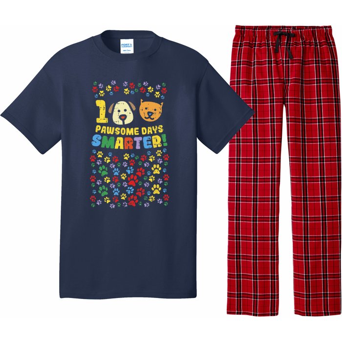 100th Day Of School 100 Pawsome Smarter Dog Cat Paws Pajama Set