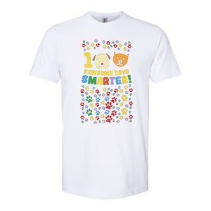 100th Day Of School 100 Pawsome Smarter Dog Cat Paws Softstyle CVC T-Shirt