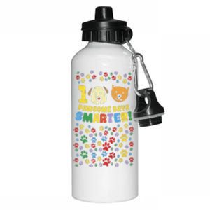 100th Day Of School 100 Pawsome Smarter Dog Cat Paws Aluminum Water Bottle