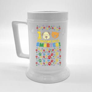 100th Day Of School 100 Pawsome Smarter Dog Cat Paws Beer Stein