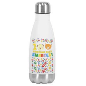 100th Day Of School 100 Pawsome Smarter Dog Cat Paws Stainless Steel Insulated Water Bottle