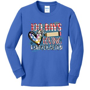 100 Day Of Loving Kindergarten 100 Days Of School Meaningful Gift Kids Long Sleeve Shirt