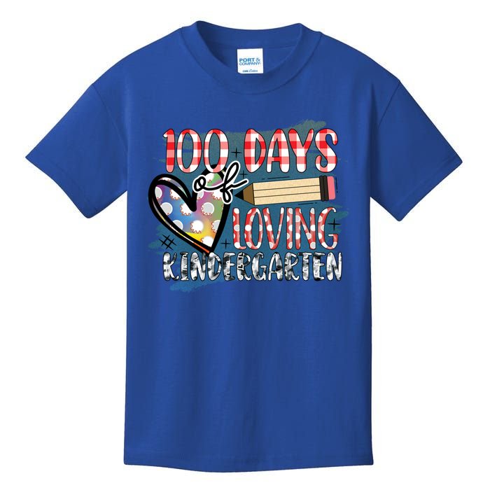 100 Day Of Loving Kindergarten 100 Days Of School Meaningful Gift Kids T-Shirt