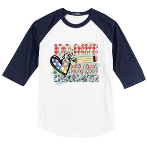 100 Day Of Loving Kindergarten 100 Days Of School Meaningful Gift Baseball Sleeve Shirt