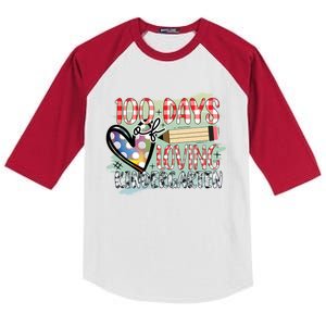 100 Day Of Loving Kindergarten 100 Days Of School Meaningful Gift Kids Colorblock Raglan Jersey