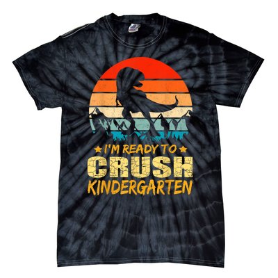 1st Day Of Kindergarten Im Ready To Crush Dinosaur Boy Tie-Dye T-Shirt