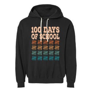 100 Days Of School Teacher And Student Garment-Dyed Fleece Hoodie