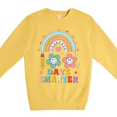 100 Days Of School 100th Day Smarter Rainbow Teacher Premium Crewneck Sweatshirt