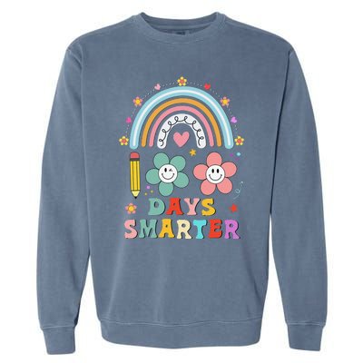 100 Days Of School 100th Day Smarter Rainbow Teacher Garment-Dyed Sweatshirt